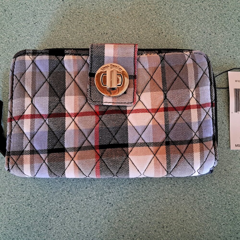 Vera Bradley RFID Turnlock Wallet in Perfectly Plaid